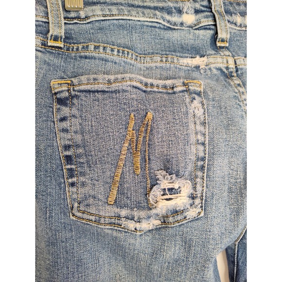 Marciano Vintage 90s Y2K Bootcut Distressed Detroyed Denim Jeans Size 32 - Picture 11 of 15